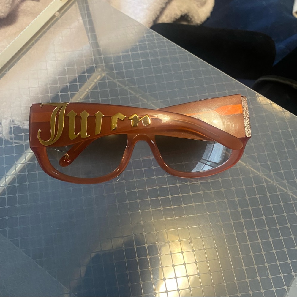 JUICY COUTURE 2000s Y2K Choose Juicy Pink Gold Gossip Sunglasses - Picture 7 of 8